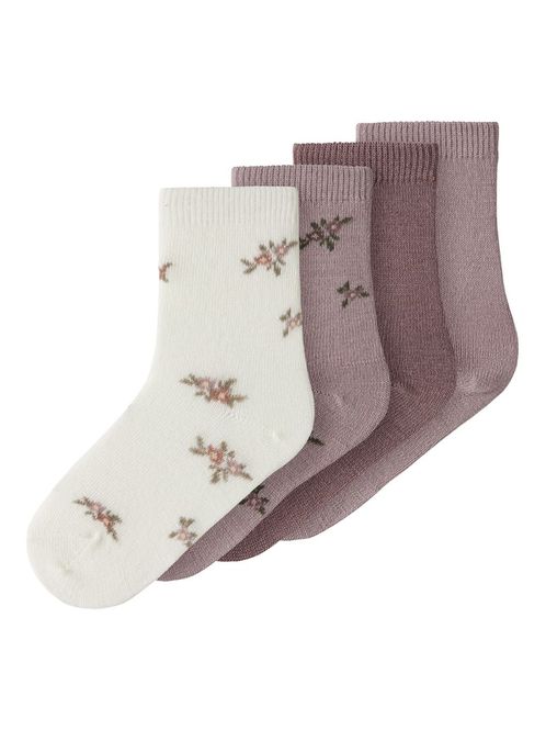 Hovedbilde Name It mini Wak 4pk ull sokk toadstool violet