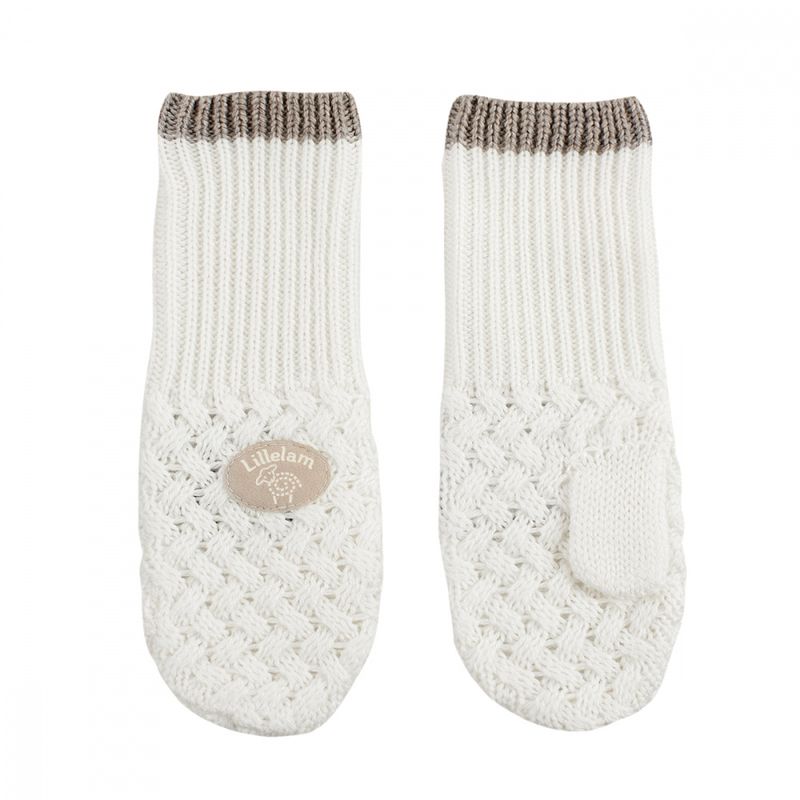Lillelam votter ull classic hvit