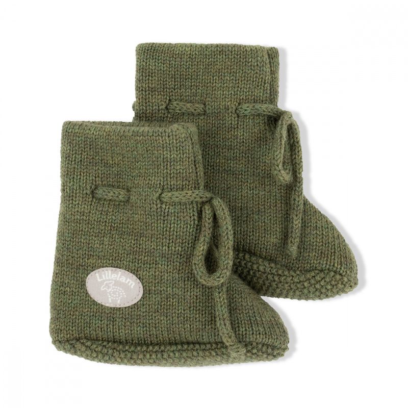 Lillelam Babytøfler ull classic oliven