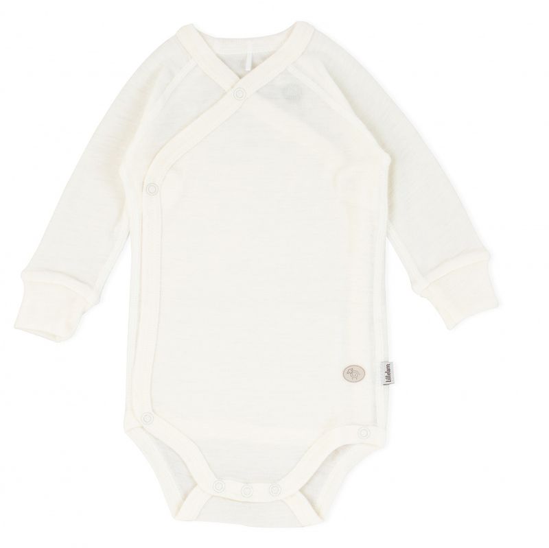 Lillelam Omslagsbody ull mini hvit