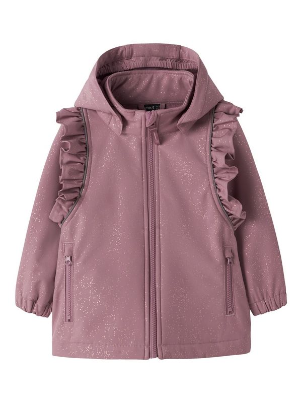 Name It Alfa softshell jakke frill wistful mauve foil dots