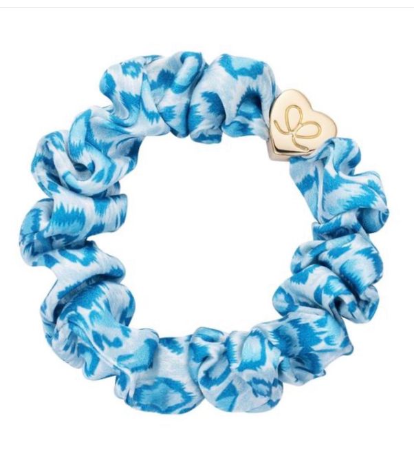 Hovedbilde BE Gold heart silk scrunchie santorini