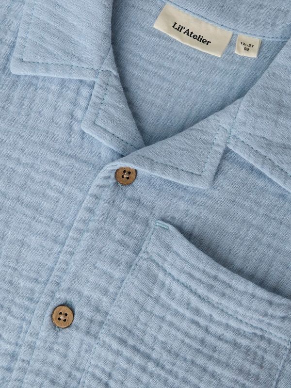 Lil` Atelier Fulina kortermet skjorte zen blue