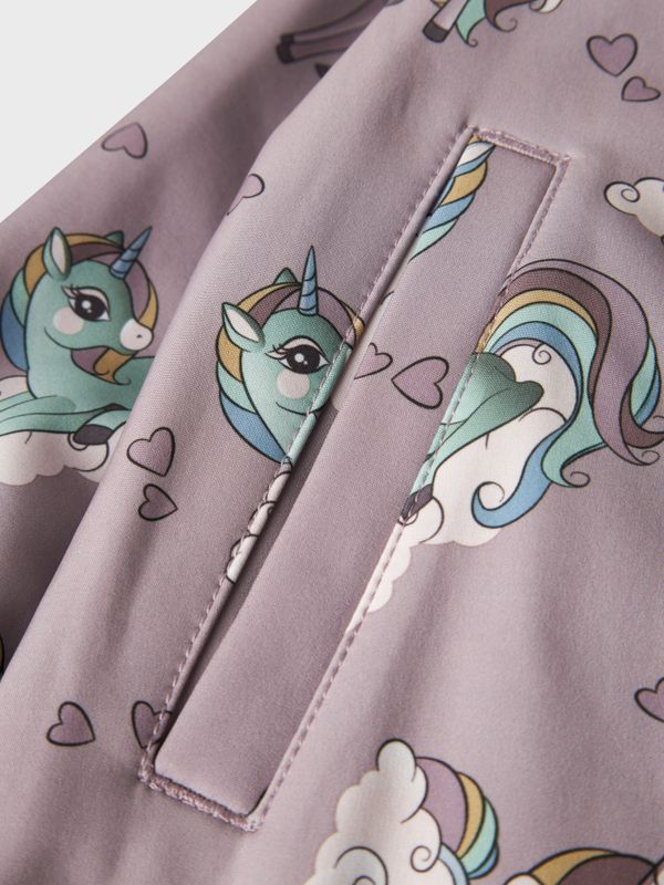 Name It Alfa softshell dress purple dove unicorns 