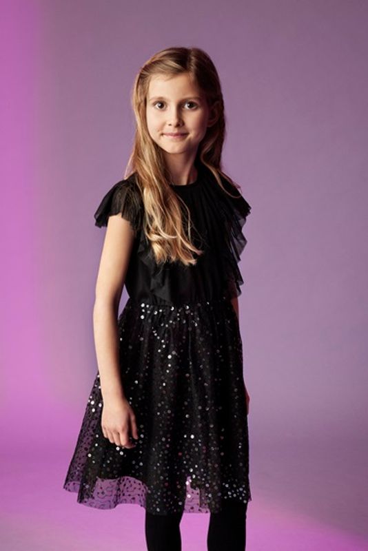 Creamie Kjole paljett black