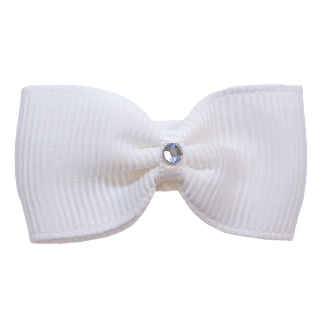 Hovedbilde POI Hårspenne baby sløyfe med bling off white