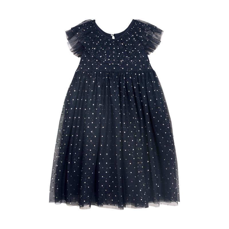 Creamie Tyll kjole sølvhjerte black iris